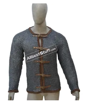 Aluminum Chain Mail Front Open Shirt Full Flat Riveted Chest 50